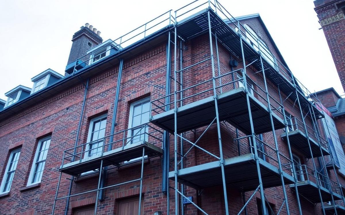 Restauración estructural de edificio patrimonial con apuntalamiento