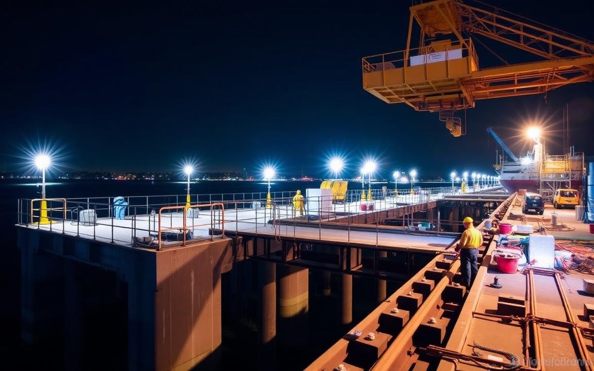 Trabajos de refuerzo estructural en muelle en operación con encamisado de pilotes